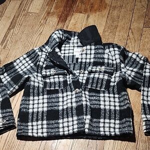 Cat & Jack Kids Plaid Blazer in Black and White